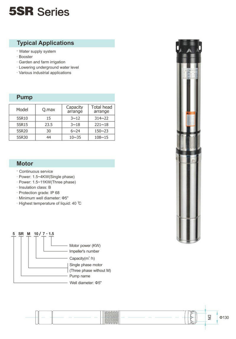 Multistage High Pressure Pump Bore Hole Pump 5SR15-2