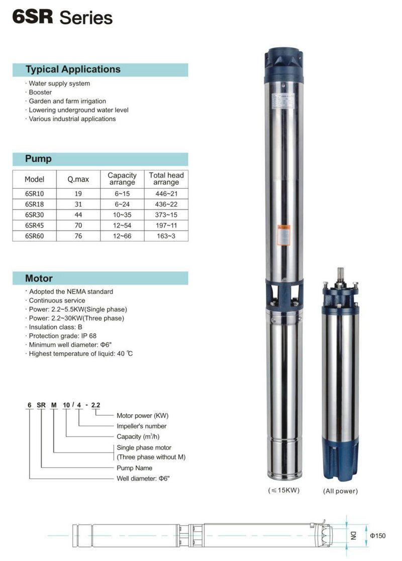 bore borewell pump Chinese for water supply for system JT-2